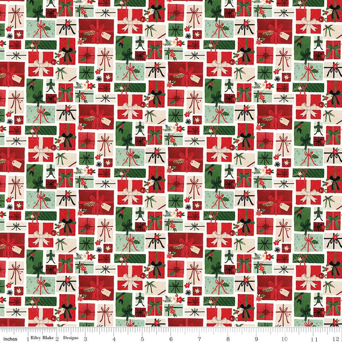 Charming Christmas-Pretty Presents in Cloud from Riley Blake Designs