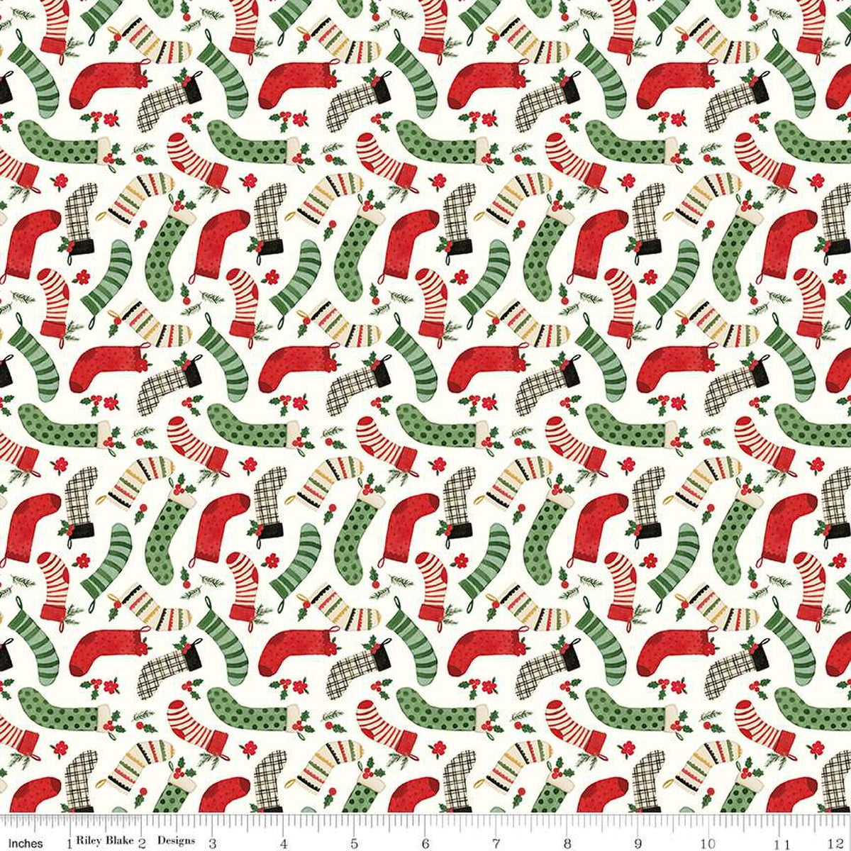 Charming Christmas-Stockings in Cloud from Riley Blake Designs