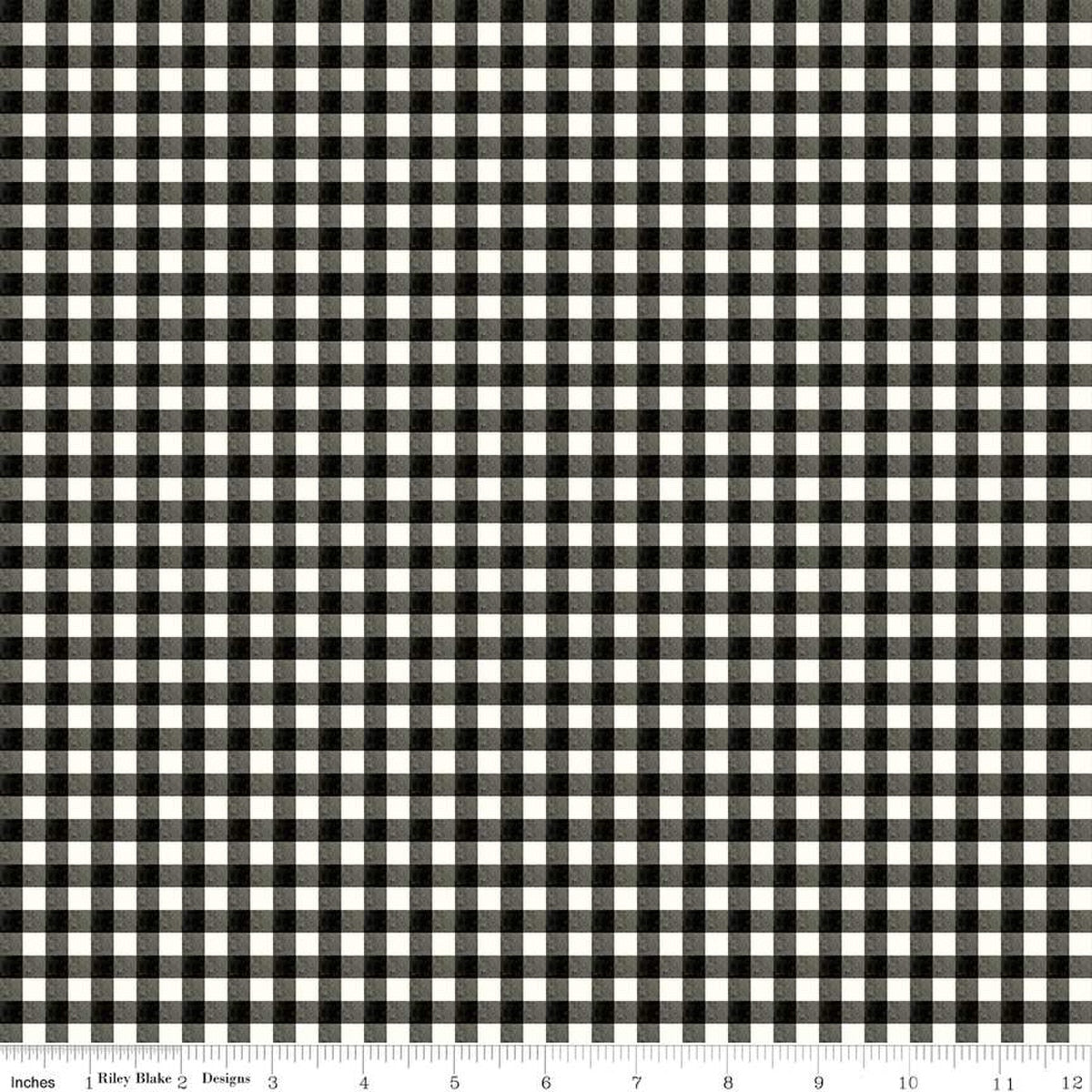 Charming Christmas-Gingham in Black from Riley Blake Designs
