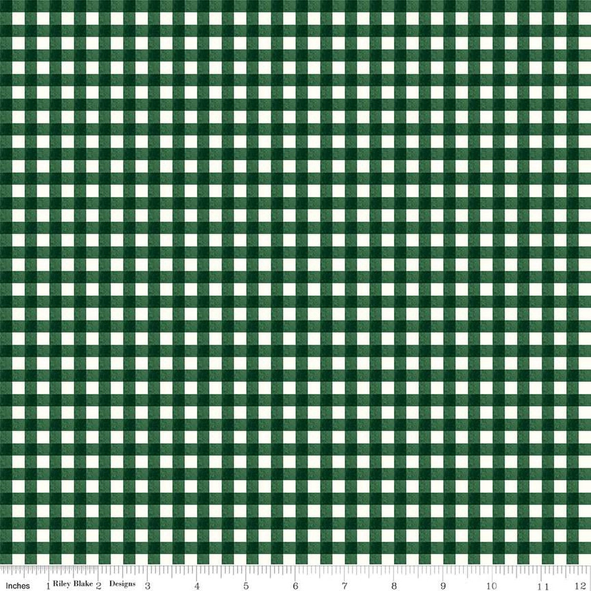 Charming Christmas-Gingham in Green from Riley Blake Designs
