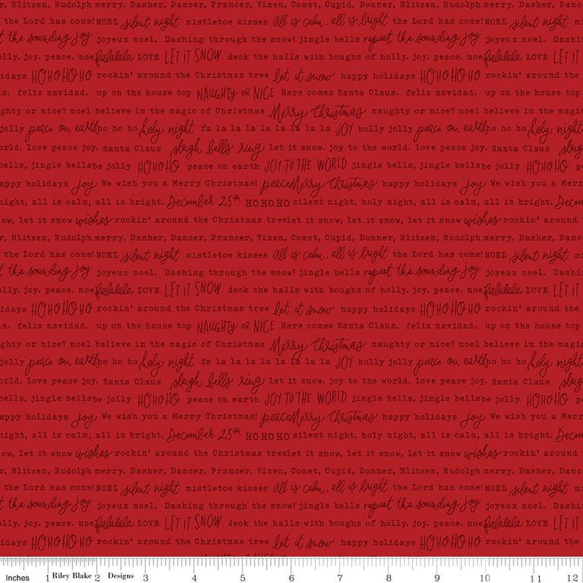 Charming Christmas-Words in Red from Riley Blake Designs