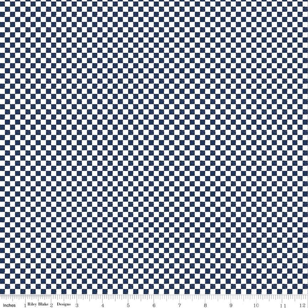 Check Please!-1/4" Checkered Pattern in Navy