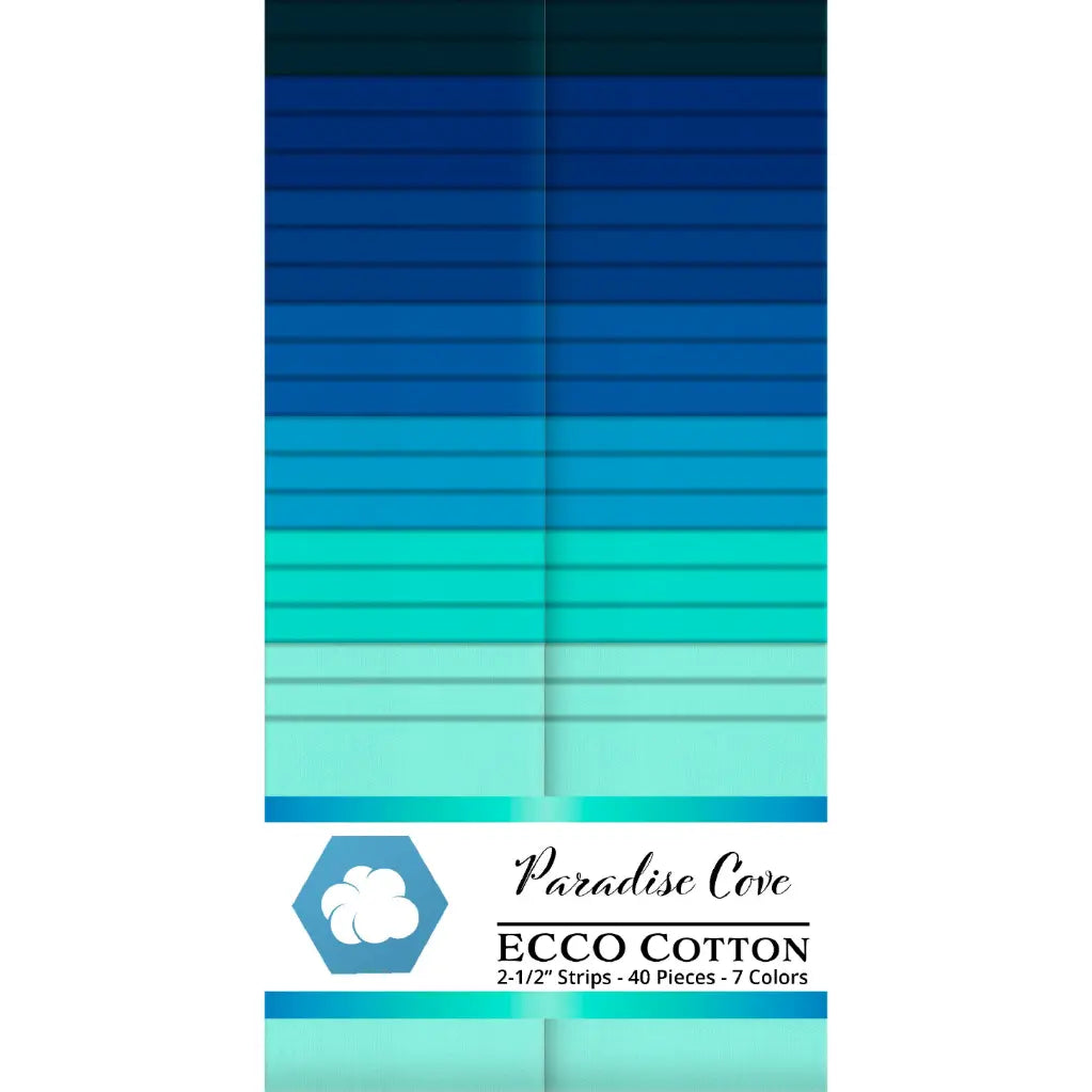 Jelly Roll - Paradise Cove Strip Pack from Ecco Cotton - 40 pieces of 2.5"x44" Strips