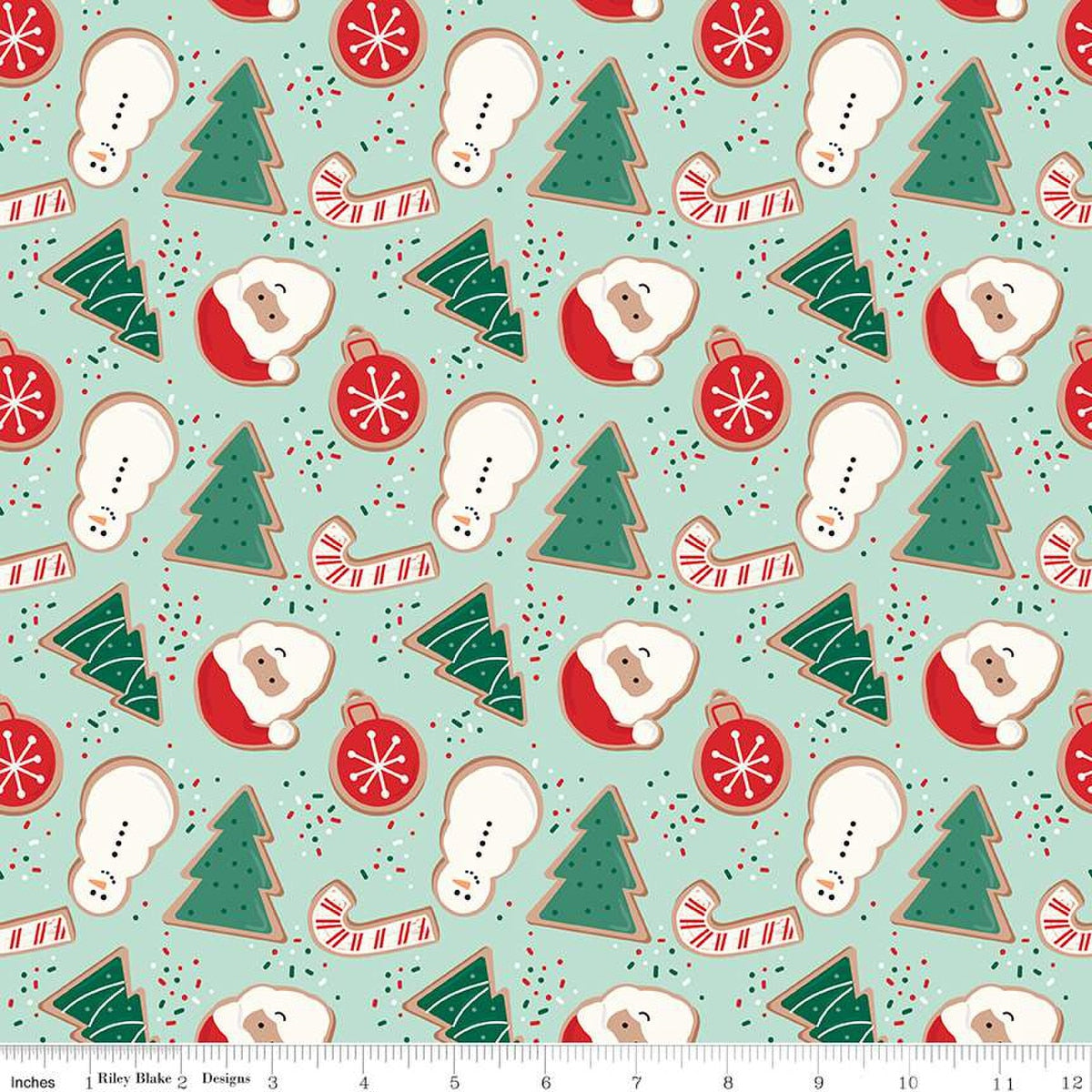 Flannel - Christmas Cookies on Songbird from Riley Blake Fabric by Mind's Eye