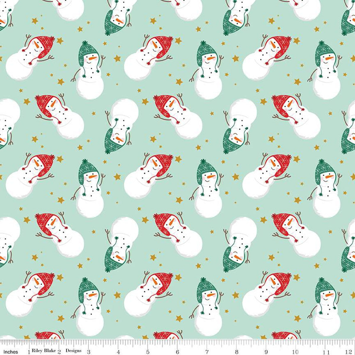 Flannel - Snowmen on Songbird from Riley Blake Fabric by Mind's Eye