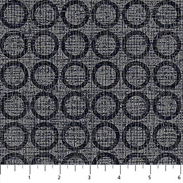 Flannel - Urban Oasis Circles in Charcoal from Northcott Fabrics