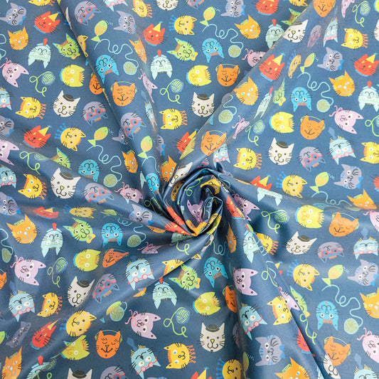 Alley Cats 58" Wide Laminated Cotton Fabric from Splash Fabrics by the Half Yard