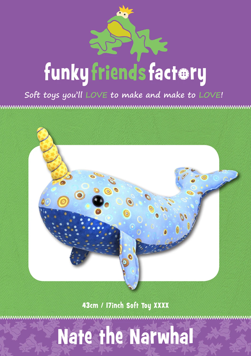 Funky Friends Pattern - Nate The Narwhal