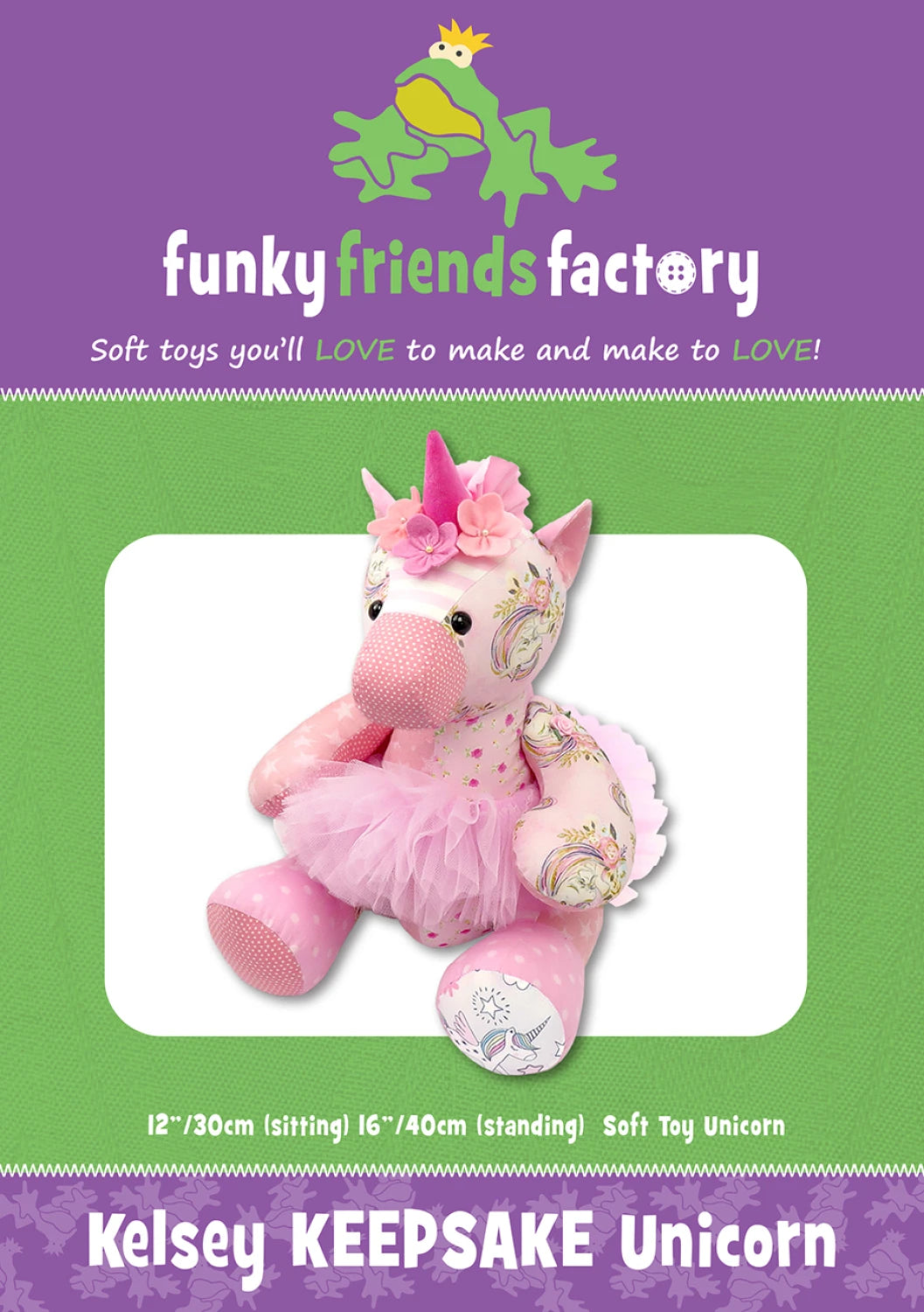 Funky Friends Pattern - Kelsey Keepsake Unicorn