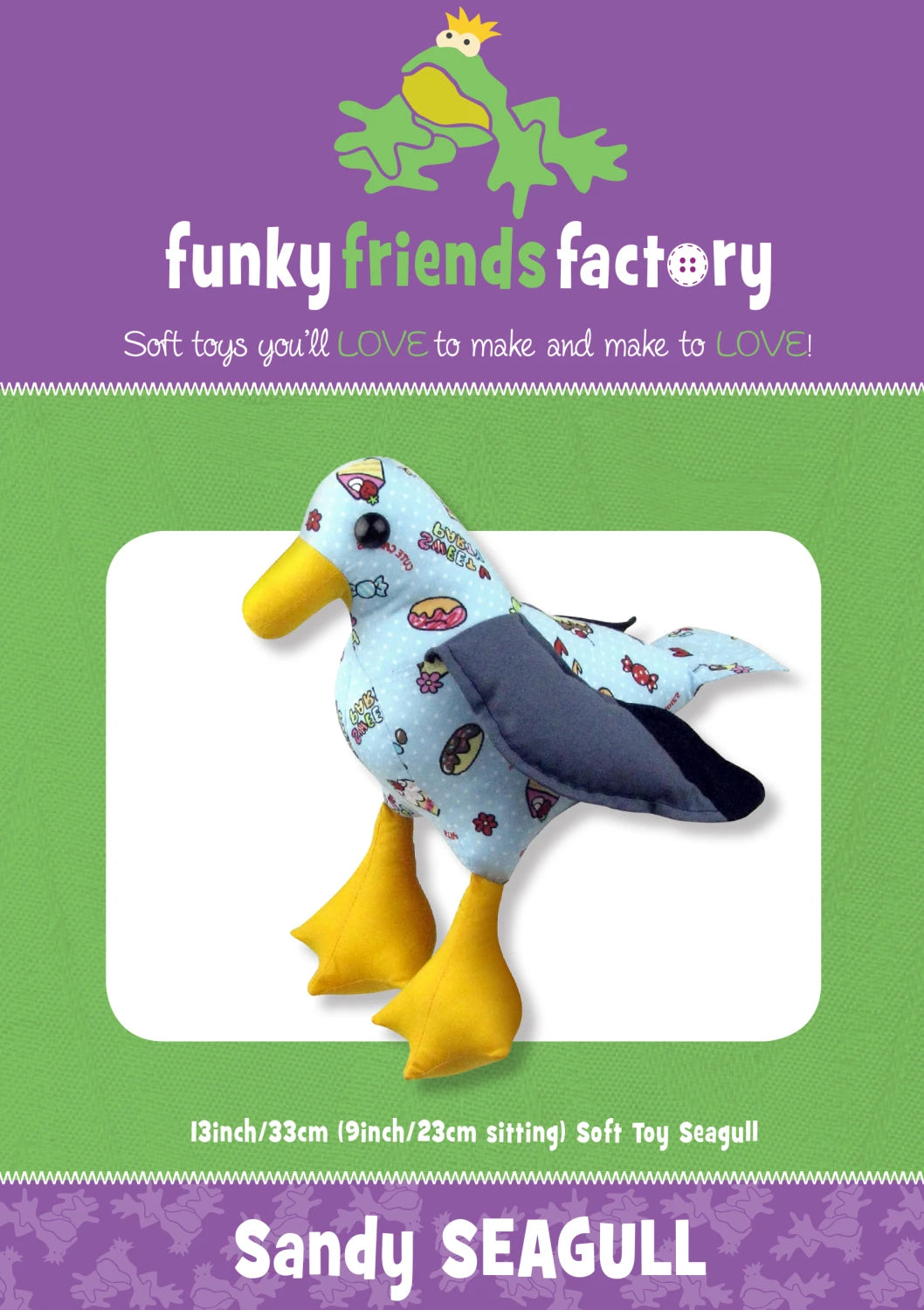 Funky Friends Pattern - Sandy Seagull