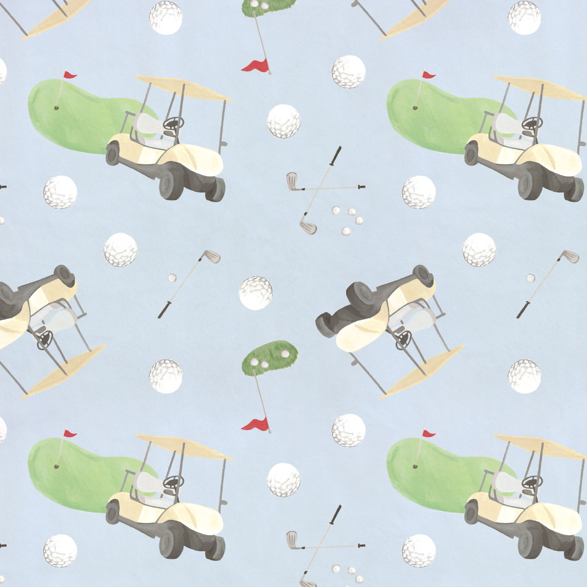 Minky -On the Golf Course in Blue from EZ Fabrics