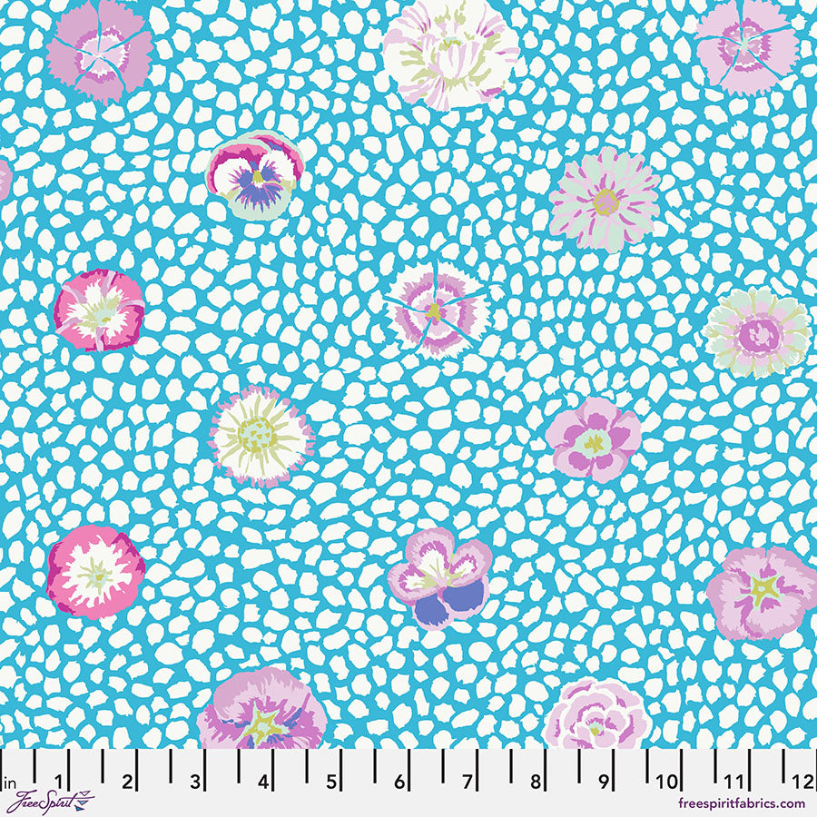 Kaffe Fassett Fabrics - Guinea Flower - Turquoise From FreeSpirit Fabrics