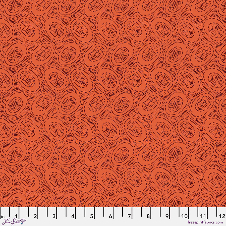 Kaffe Fassett Fabrics - Aboriginal Dot - Orange From FreeSpirit Fabrics
