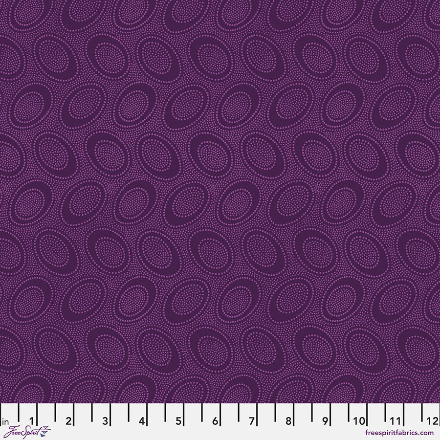 Kaffe Fassett Fabrics - Aboriginal Dot - Plum From FreeSpirit Fabrics