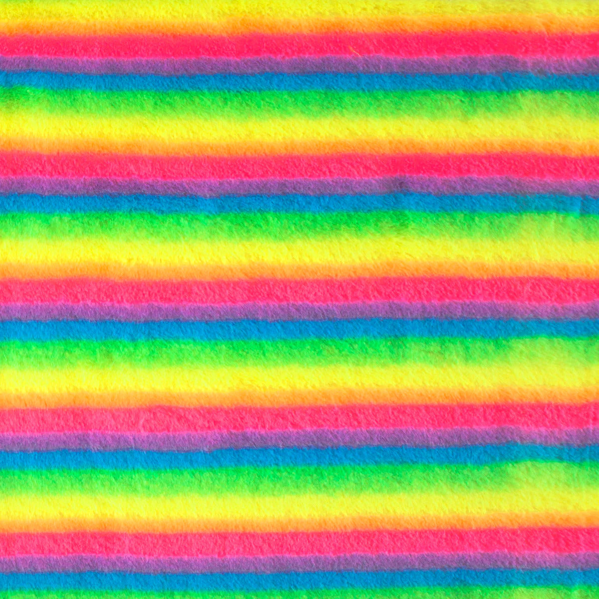Minky -Lux Snuggle Neon Rainbow MULTI From EZ Fabric