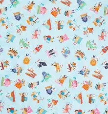 Cloud Cuddle Minky -FUN 2-3 alphabet in Aqua by Robert Kaufmann