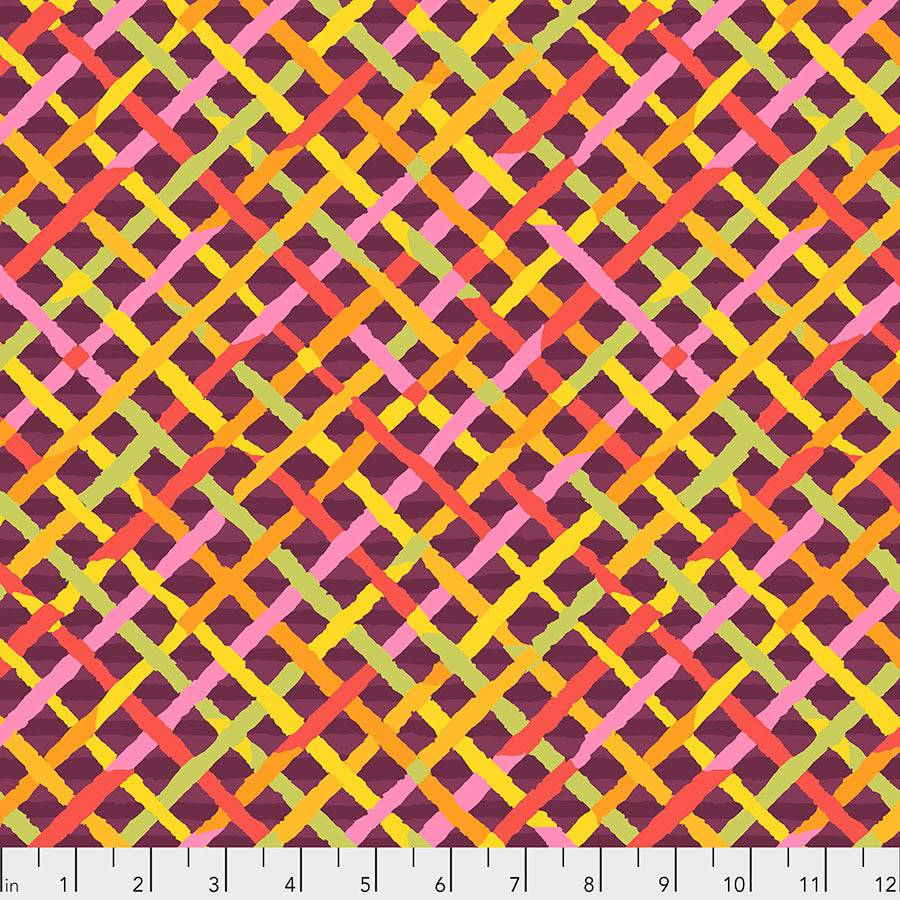 Kaffe Fassett Fabrics - Mad Plaid - Maroon From FreeSpirit Fabrics