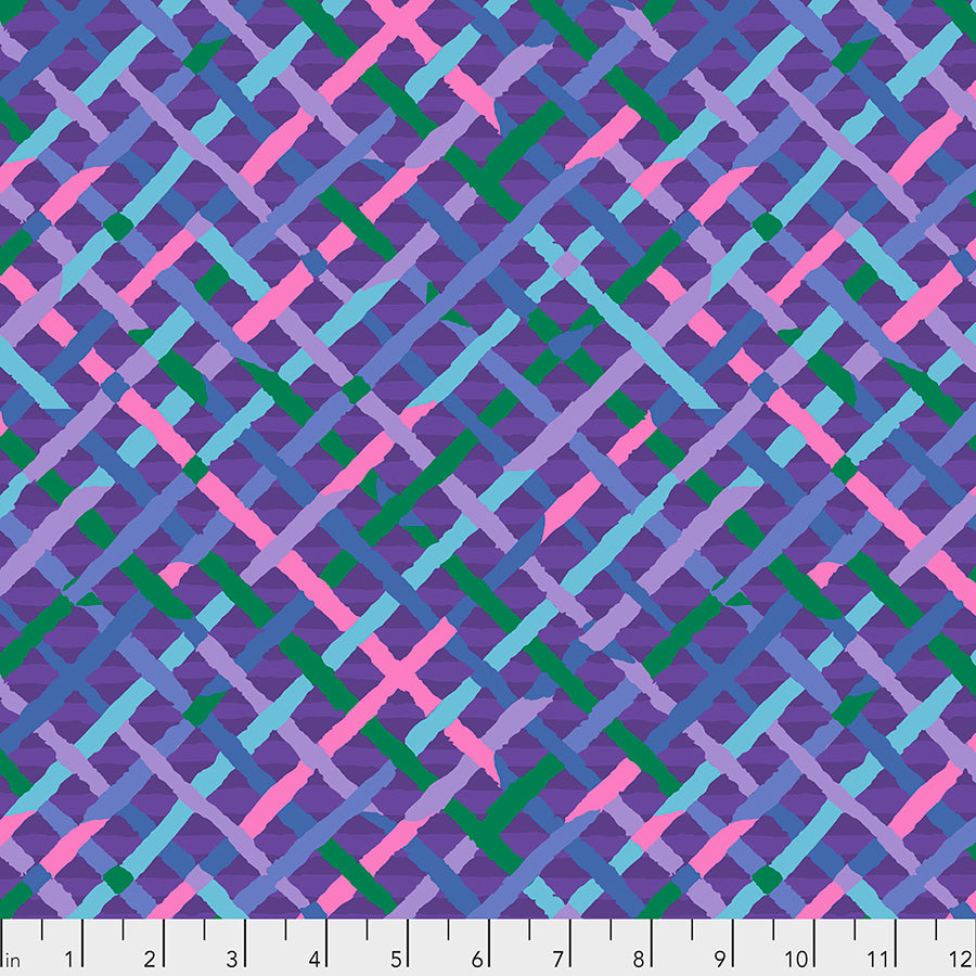 Kaffe Fassett Fabrics - Mad Plaid - Plum From FreeSpirit Fabrics