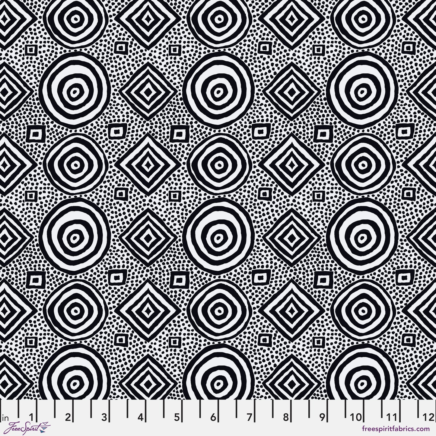 Kaffe Fassett Fabrics - Good Vibrations - White From FreeSpirit Fabrics
