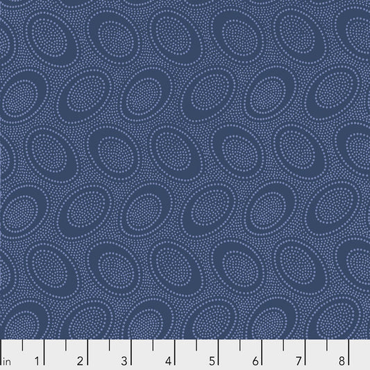 Kaffe Fassett Fabrics - Aboriginal Dot - Denim  From FreeSpirit Fabrics
