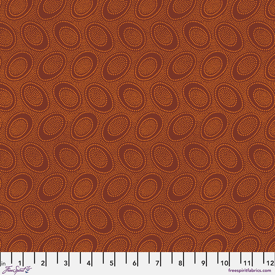 Kaffe Fassett Fabrics - Aboriginal Dot - Pumpkin From FreeSpirit Fabrics