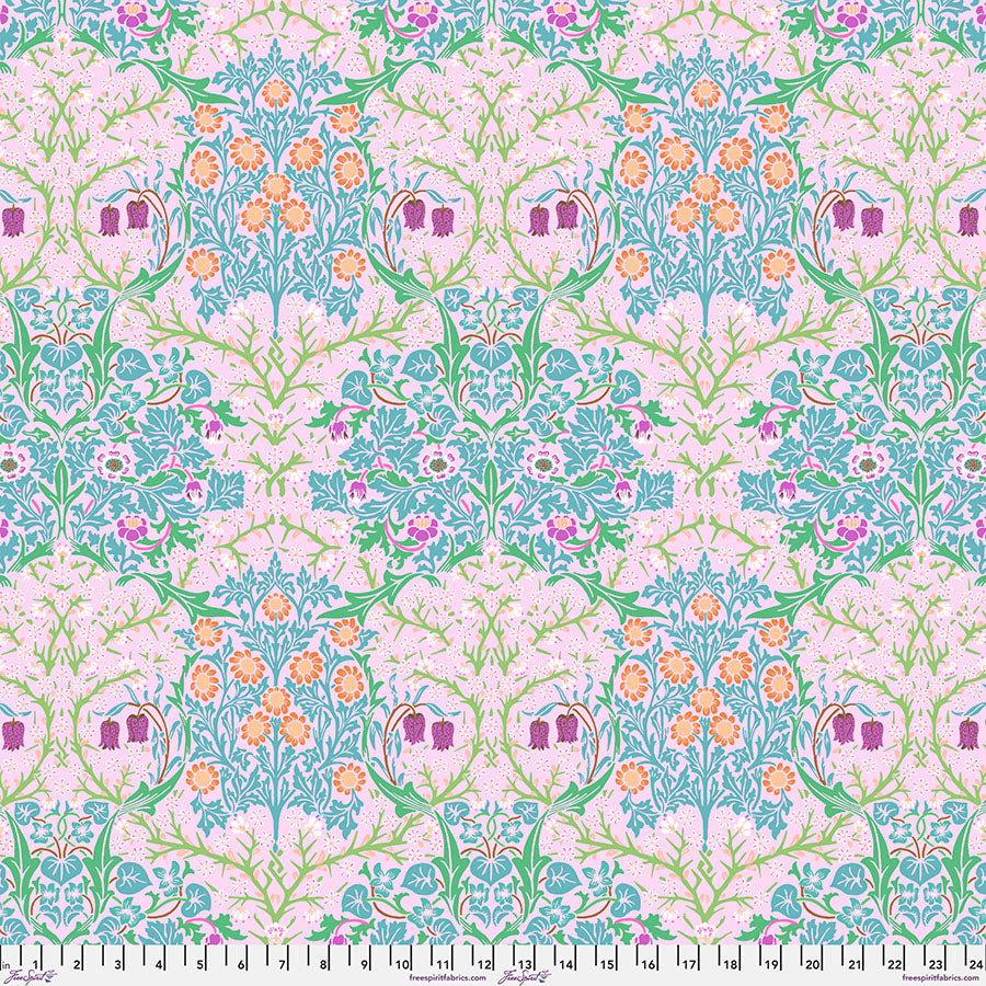 Blackthorn - Pink From Kaffe x Morris & Co. Collaboration From FreeSpirit Fabrics