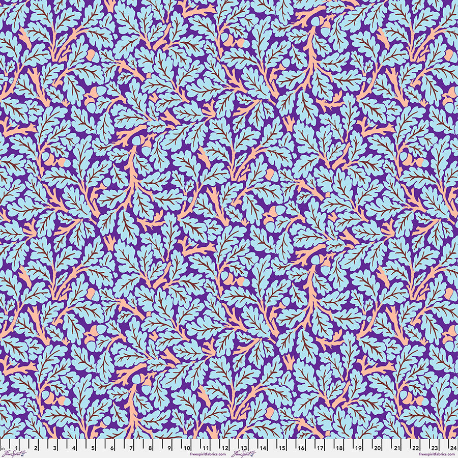 Oak - Purple From Kaffe x Morris & Co. Collaboration From FreeSpirit Fabrics