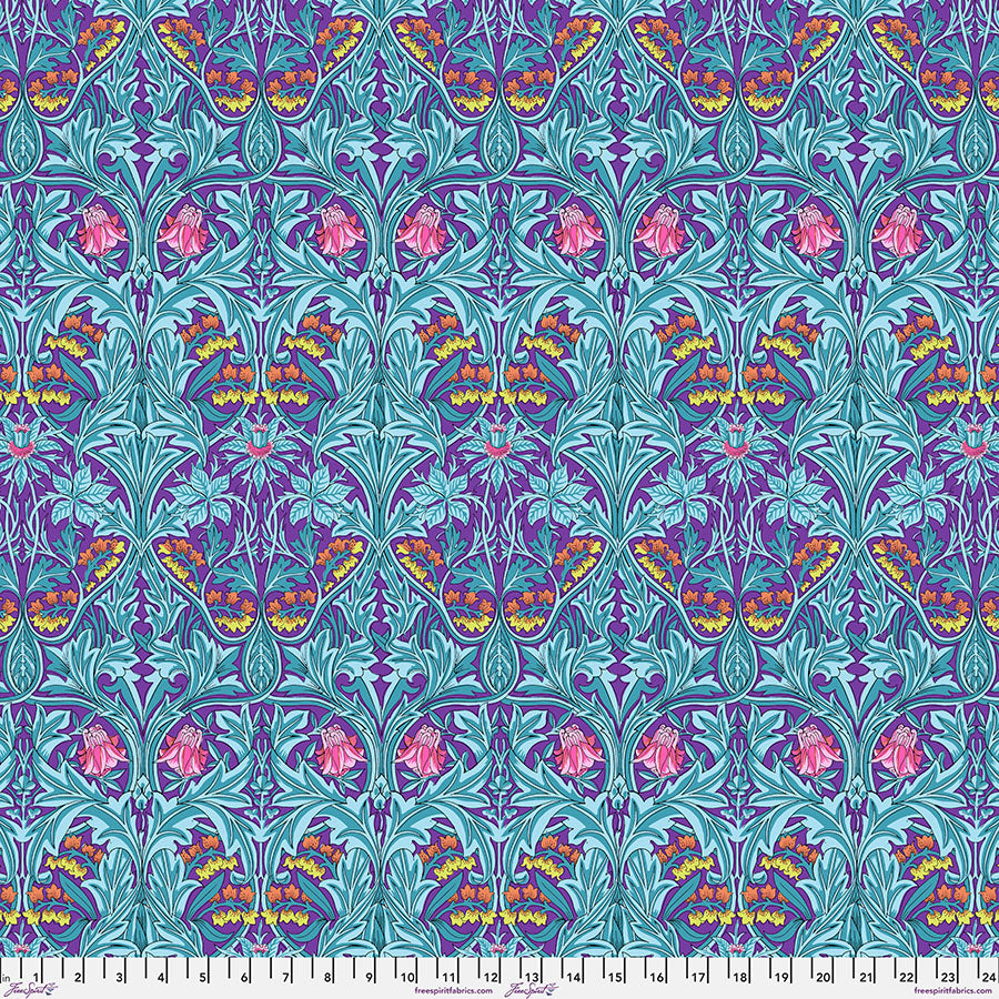 Bluebell - Purple From Kaffe x Morris & Co. Collaboration From FreeSpirit Fabrics