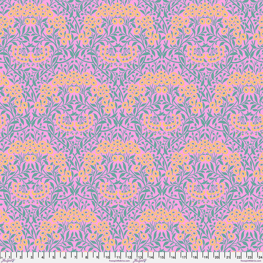 Michaelmas Daisy - Pink From Kaffe x Morris & Co. Collaboration From FreeSpirit Fabrics