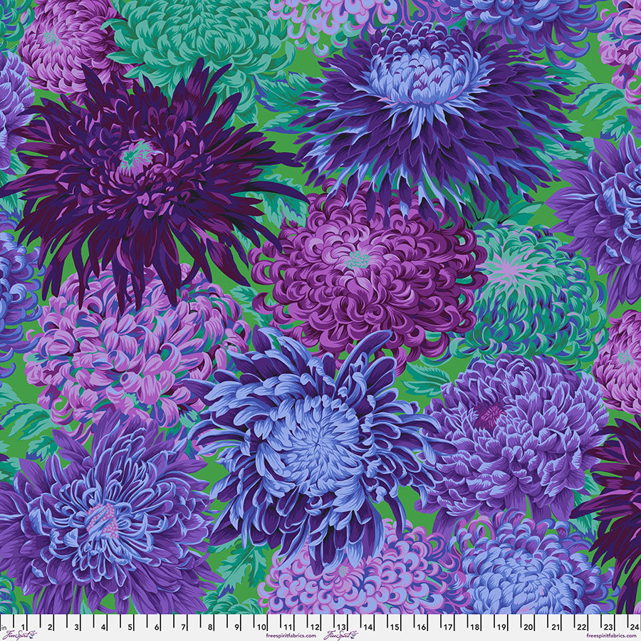 Kaffe Fassett Fabrics - Japanese Chrysanthemums - Green From FreeSpirit Fabrics
