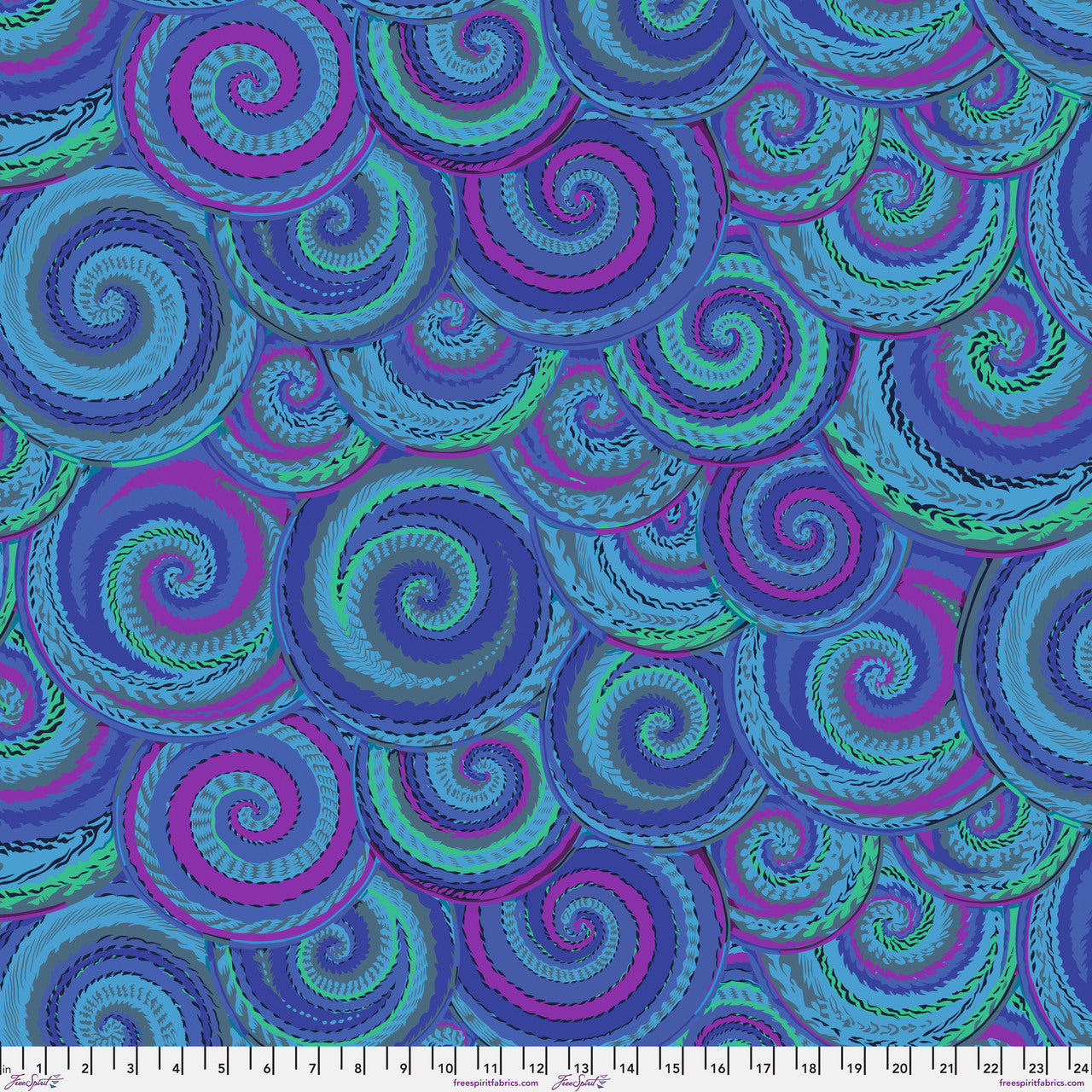Kaffe Fassett Fabrics - Curly Baskets - Cobalt From FreeSpirit Fabrics