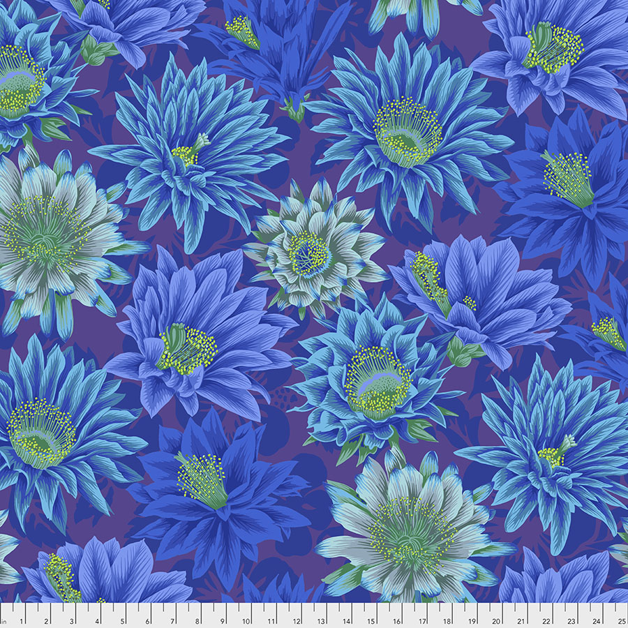 Kaffe Fassett Fabrics - Cactus Flower - Blue From FreeSpirit Fabrics