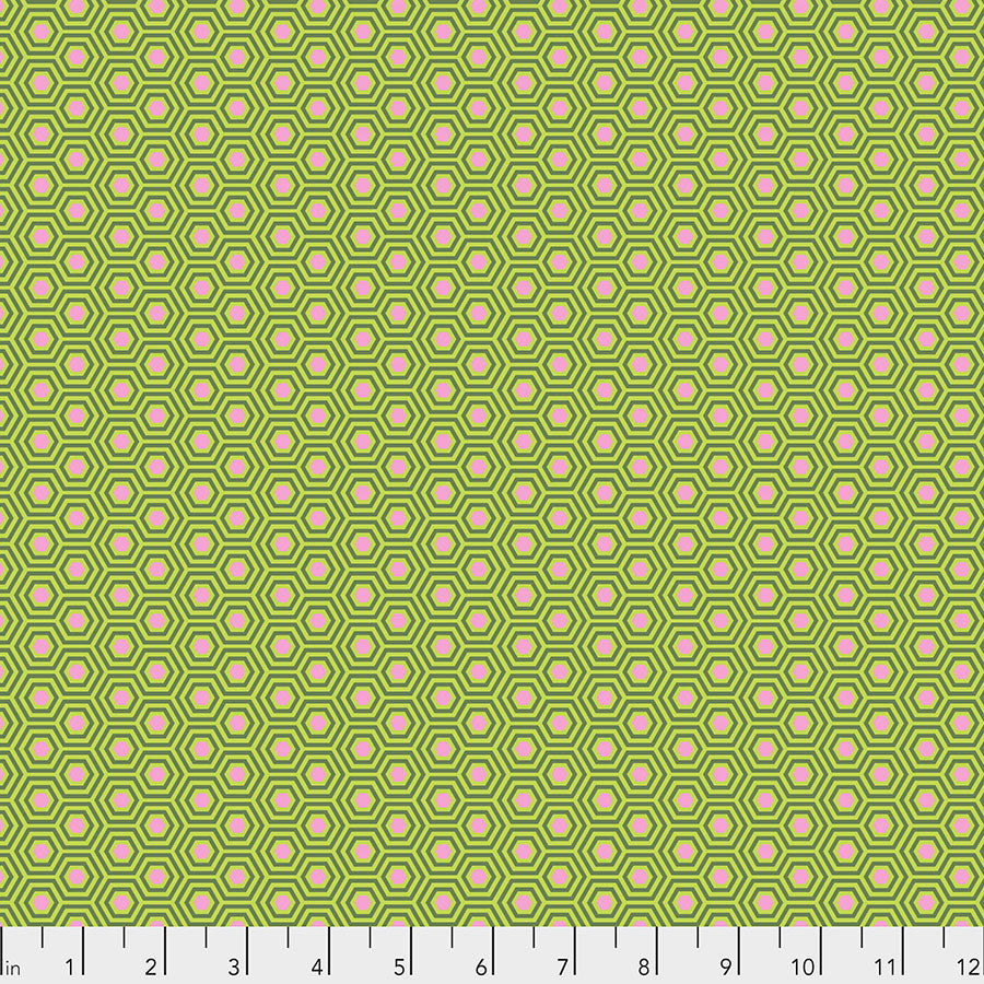 Tula Pink Juniper Hexy from True Colors Collection