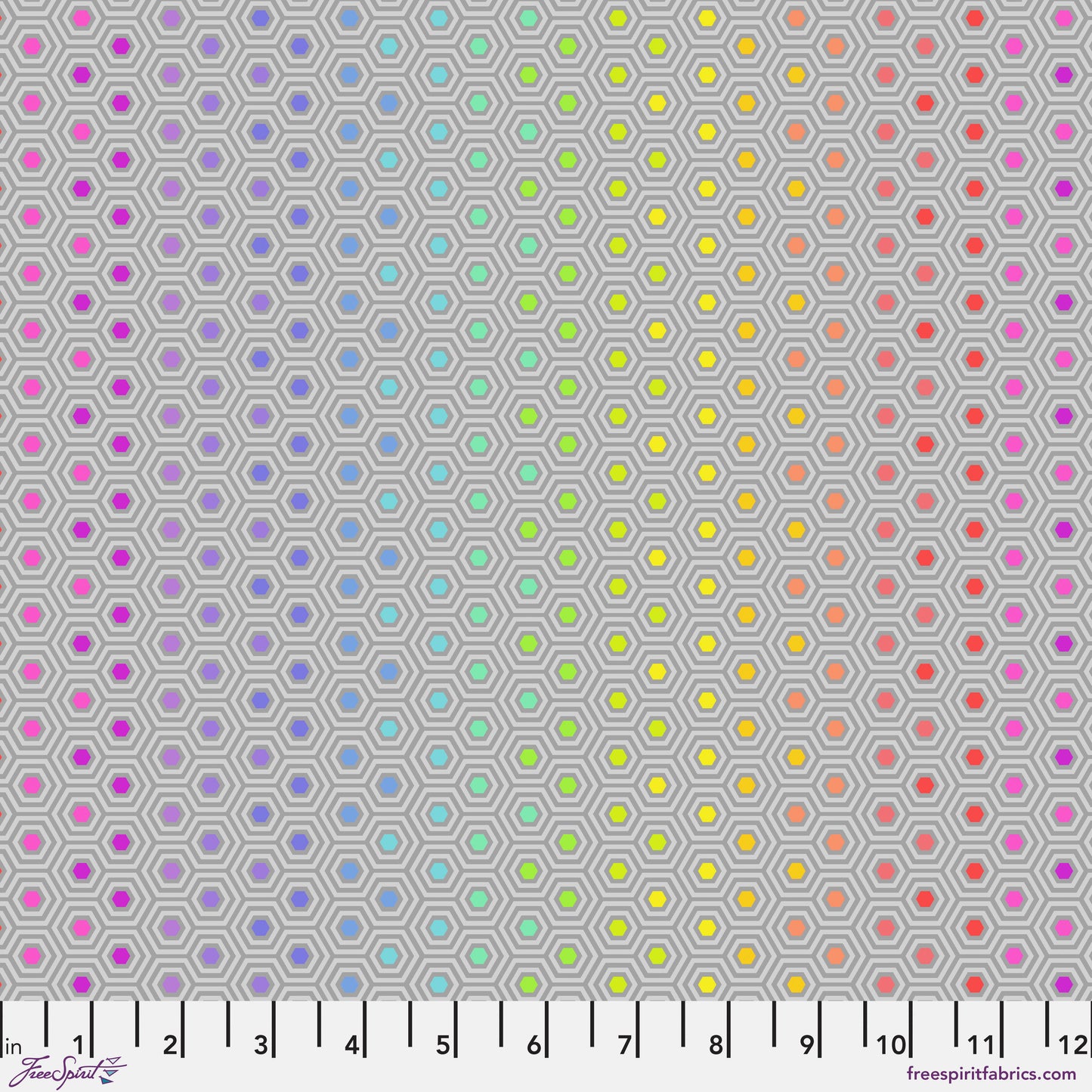 Tula Pink Dove Hexy Rainbow from True Colors Collection