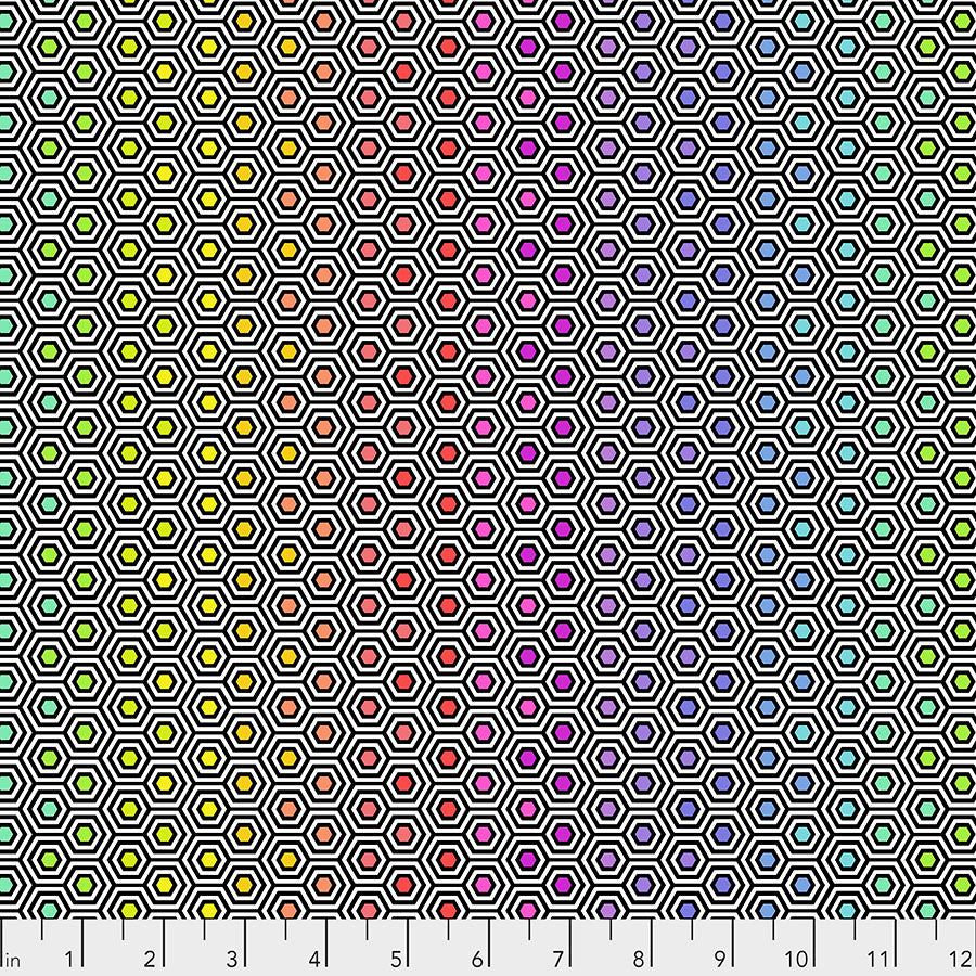 Tula Pink Ink Hexy Rainbow from True Colors Collection