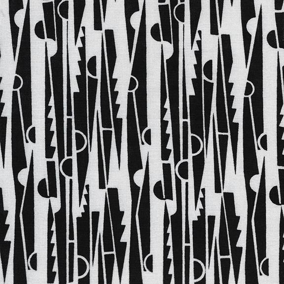 Batik - B&W Vertical Edges from Island Batik by the Yard