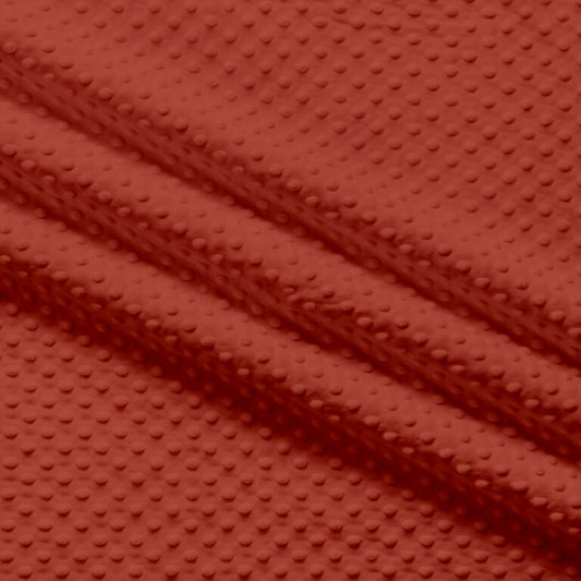 MINKY- Dimple Dots RUST RED from EZ Fabric