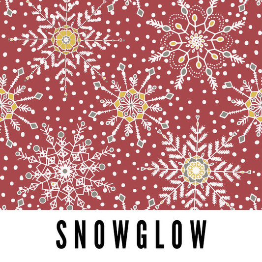Snowglow Snowflakes 58" Wide Laminated Cotton Fabric from Splash Fabrics by the Half Yard