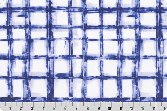 Cloud Cuddle Minky - DISCONTINUED- Crosshatch Cloud Cuddle Navy Double Sided Minky From Shannon Fabrics