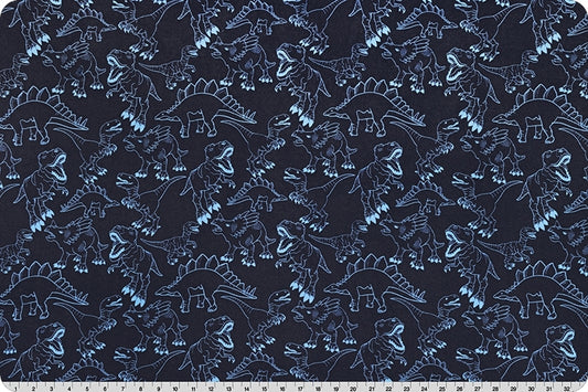 Cloud Cuddle Minky - Dino Cloud Cuddle Electric Blue Double Sided Minky From Shannon Fabrics