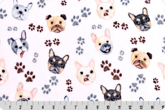 Cloud Cuddle Minky - Doggy Daze Cloud Cuddle Snow Double Sided Minky From Shannon Fabrics