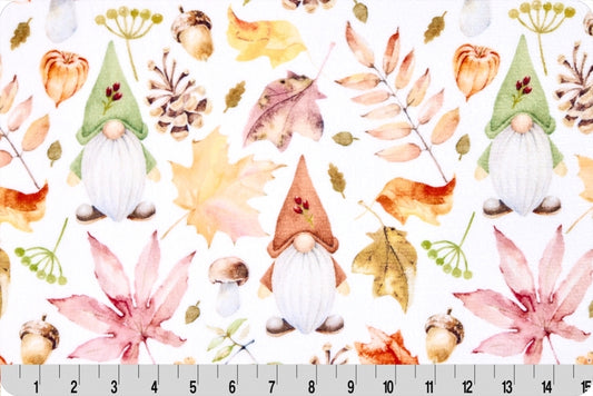 Cloud Cuddle Minky - DISCONTINUED- Fall Gnomes Cloud Cuddle Snow Double Sided Minky From Shannon Fabrics