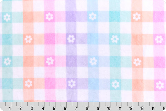 Cloud Cuddle Minky - Gingham Daisy Cloud Cuddle Pastel Double Sided Minky From Shannon Fabrics