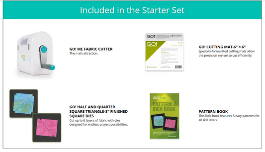 GO! Me Fabric Cutter Starter Set - Now with Smoother Rolling Action!