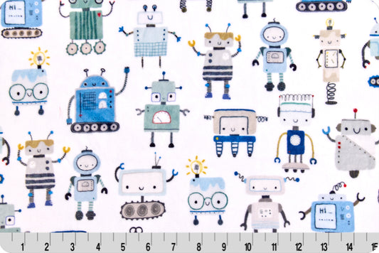 Minky - Beep Bop Robot Digital Cuddle Multi From Shannon Fabrics