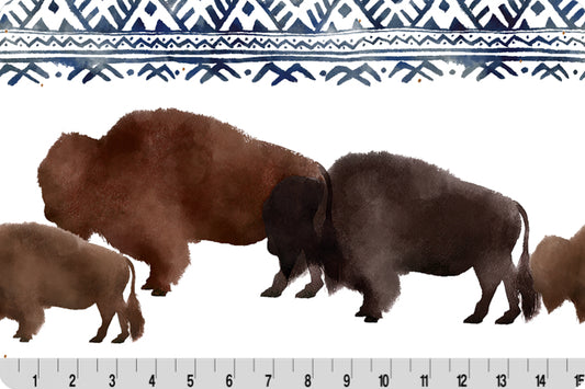 Minky - Big Sky Bison Digital Cuddle Woodland From Shannon Fabrics