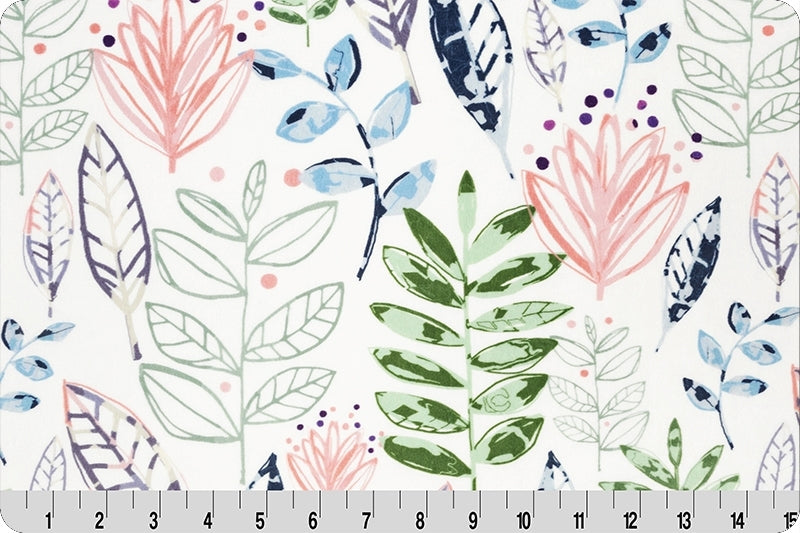 Minky - Modern Leaf Digital Cuddle Blossom From Shannon Fabrics