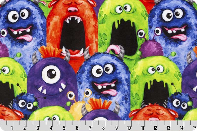 Minky - Monsters Digital Cuddle Multi From Shannon Fabrics