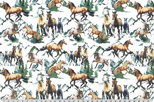 Minky - Wild Horse Digital Cuddle Basil From Shannon Fabrics