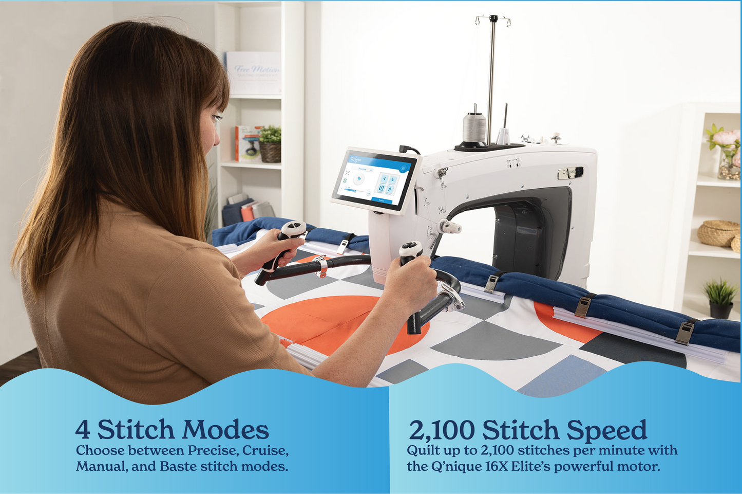 Q'nique 16X Elite Longarm Quilting Machine wtih Frame from Grace Company